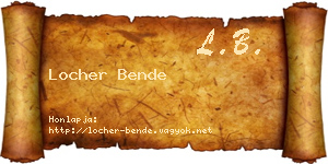 Locher Bende névjegykártya